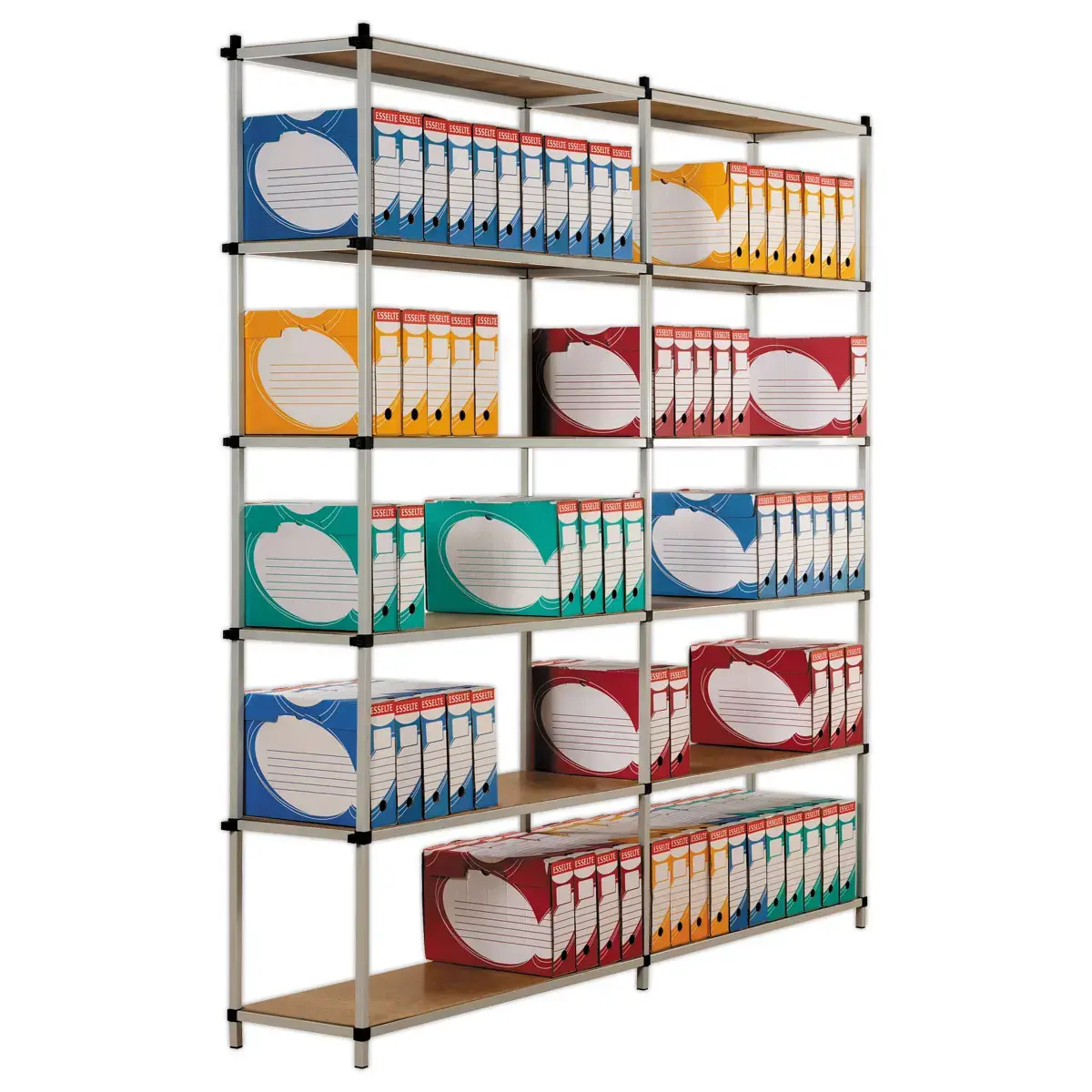 Rek speciaal voor archiefdozen - Aanbouwelement 6 niveau's 