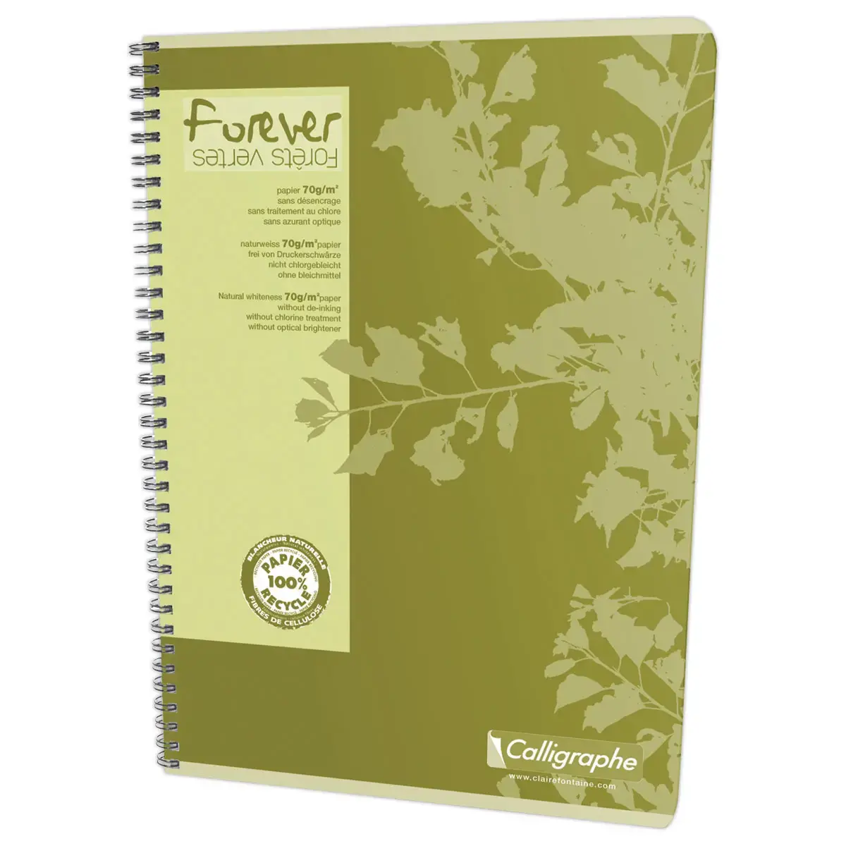 Gerecycleerd spiraalschrift FOREVER A4 - 5x5 - 70g - 100 pagina's