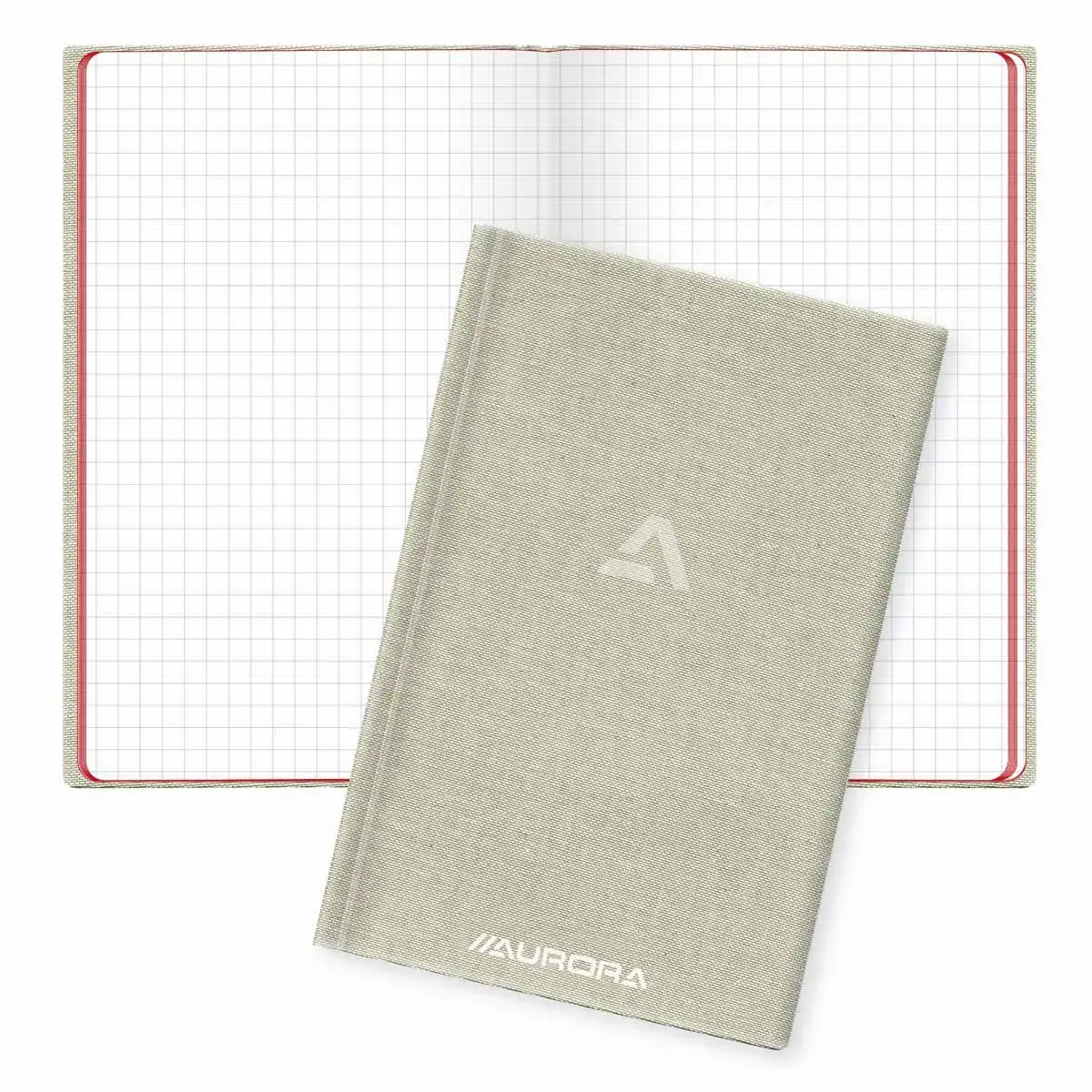 Geweven notitieboek 10,5x16,5 cm, 5x5, 192 pagina's 