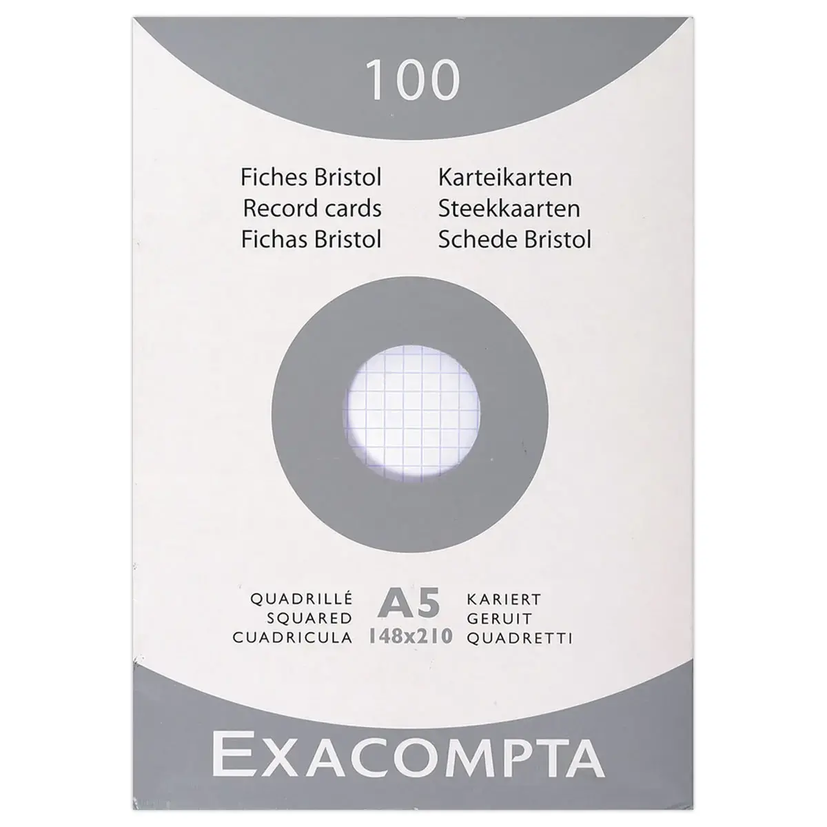 100 Witte bristol-steekkaarten 14,8 x 21 cm - 5x5 - 210g
