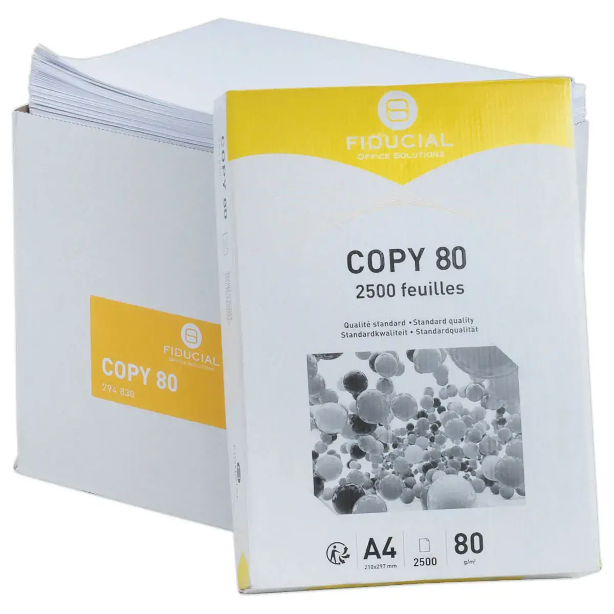 Doos 2500 vellen wit papier COPY 80 FIDUCIAL - A4 - 80g