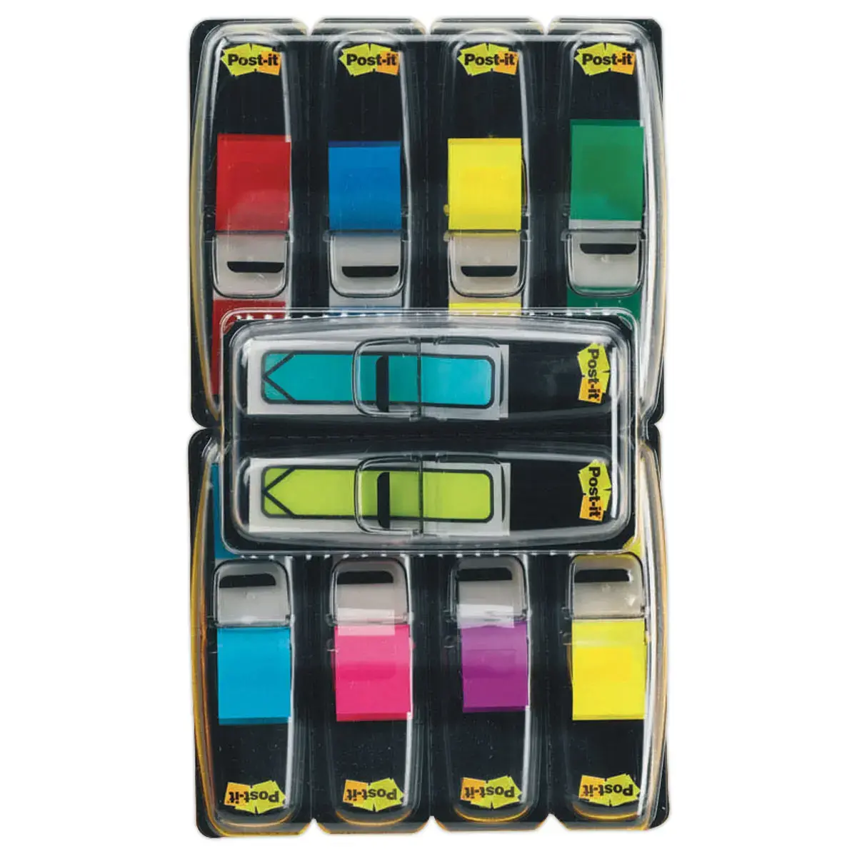 240 3M POST-IT® zachte indextab-bladwijzers smal formaat - 8 dispensers/kleuren - 1,2 x 4,4 cm