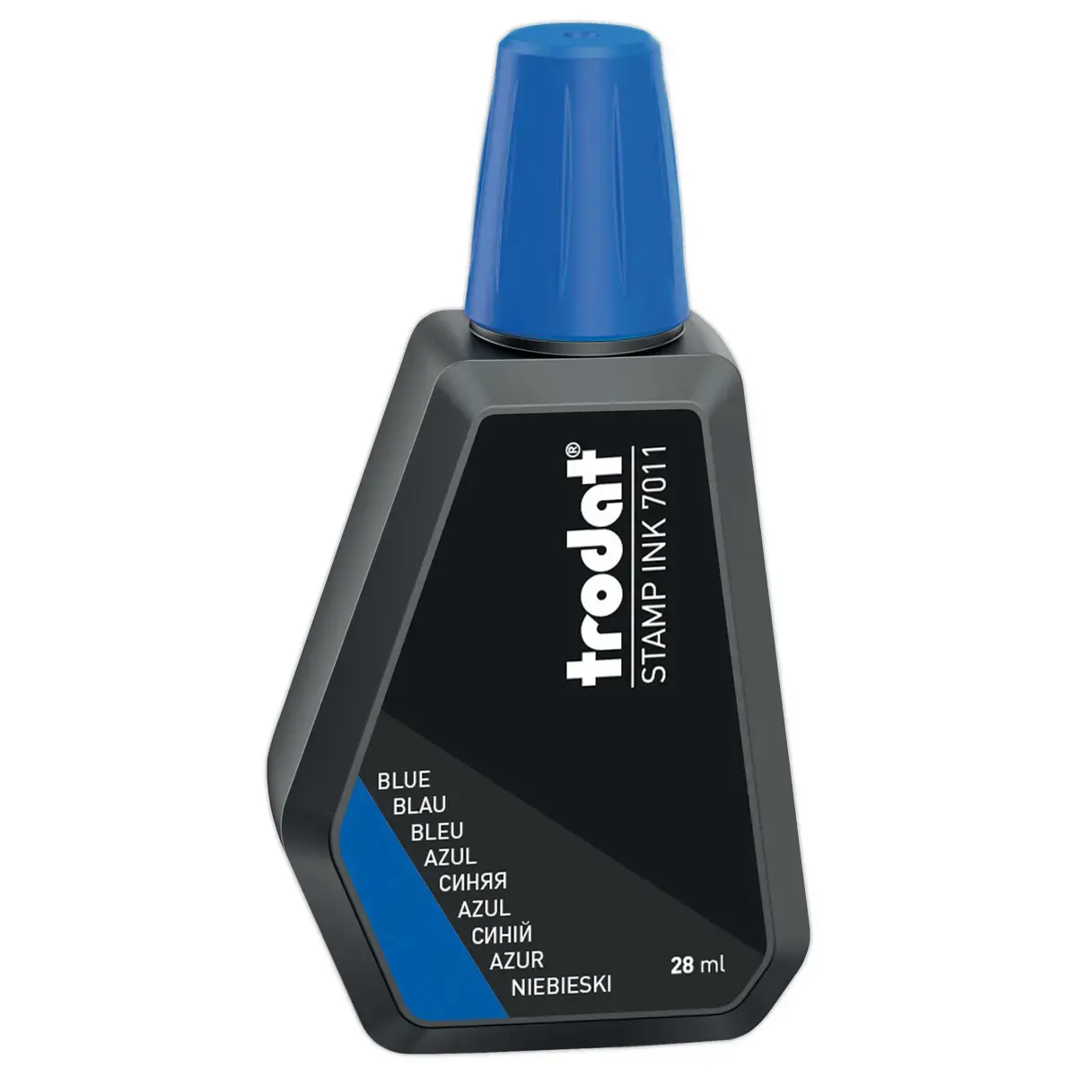 Flesje blauwe inkt voor stempelkussens 30 ml 