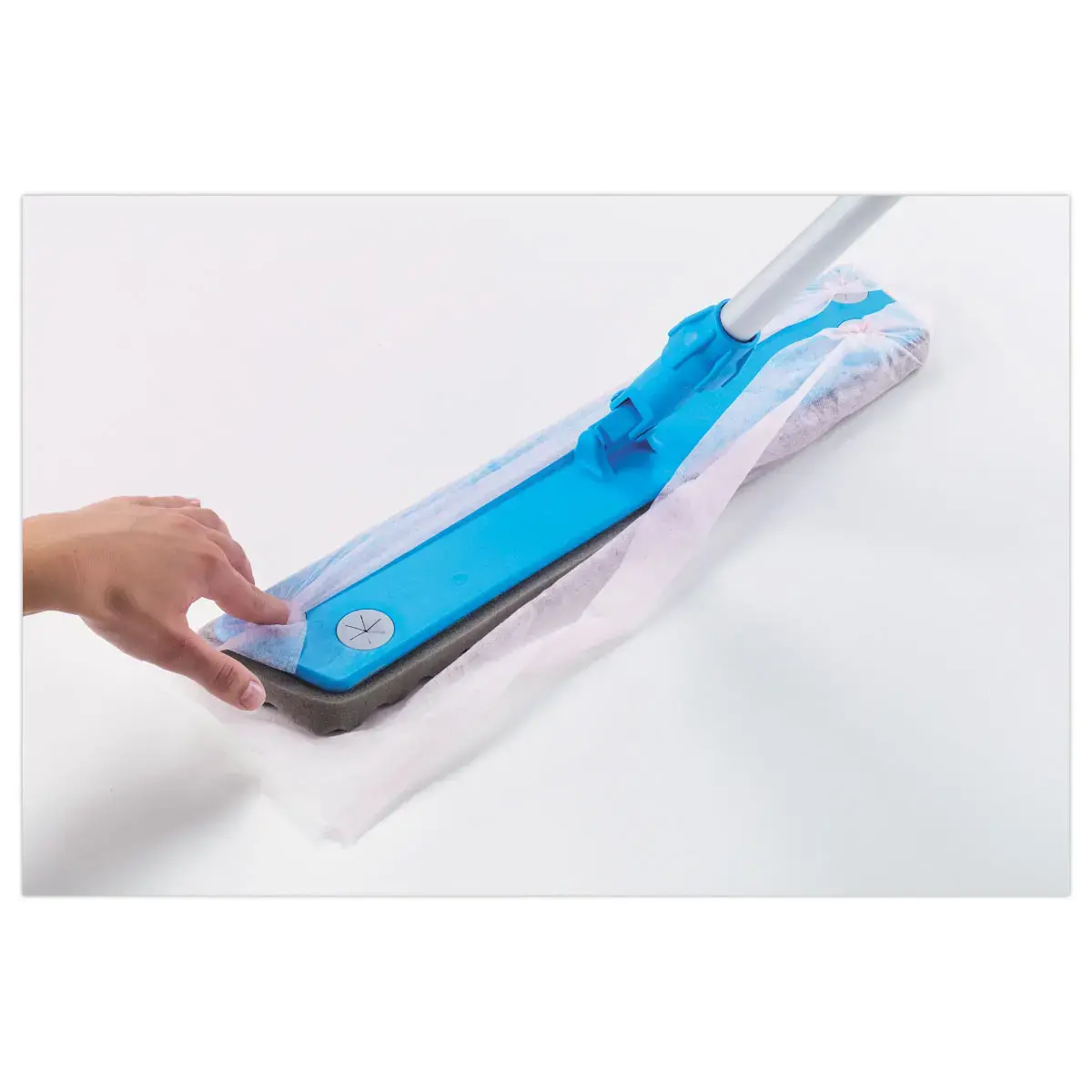 Trapeziumvormige bezemstok met rubberzool L 60 cm - vloerreiniging