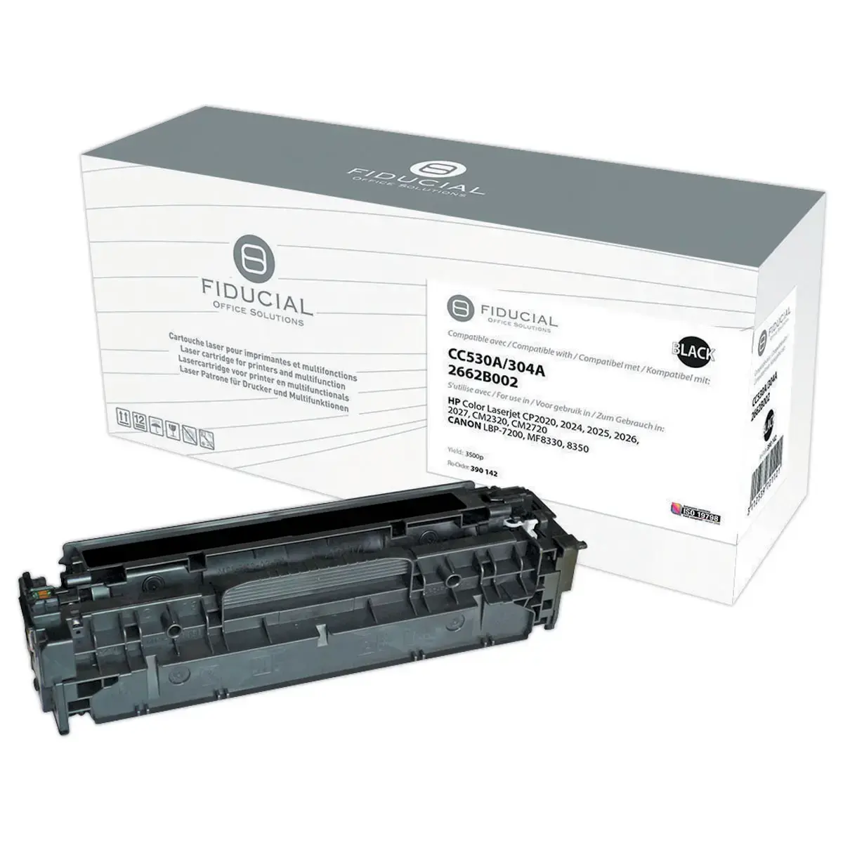 Lasercartridge FIDUCIAL compatibel HP CC530A Zwart 2662B002