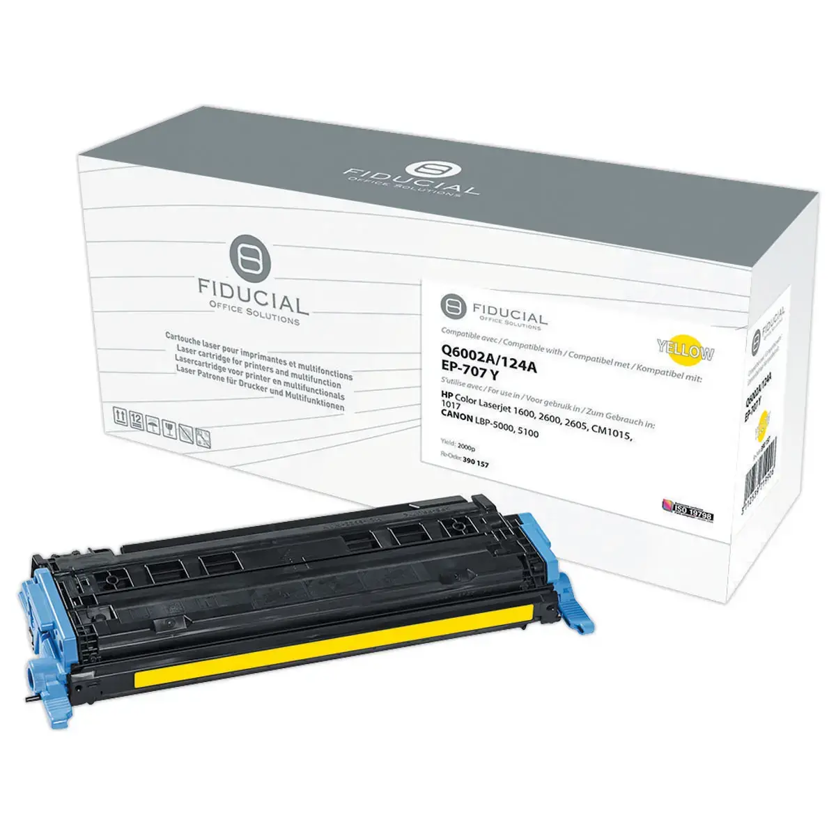 Lasercartridge FIDUCIAL compatibele HPQ6002A Geel