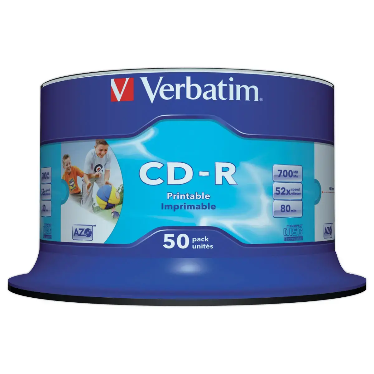 50 CD-R VERBATIM - 52x - 700 MB/80 min - Bedrukbaar - Spindle