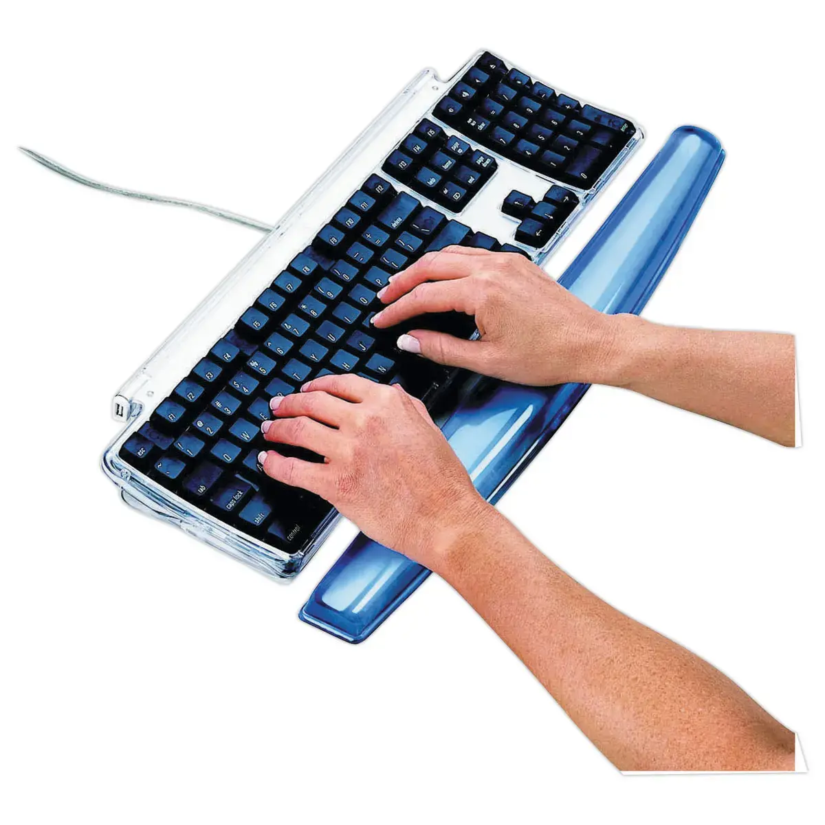 Gelpolssteun voor toetsenbord - FELLOWES- Cystal - blauw