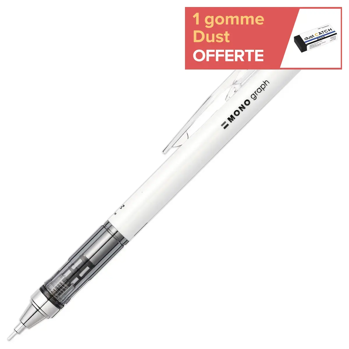 3 Mechanische potloden - HB 0,7 mm - Wit - Tombow