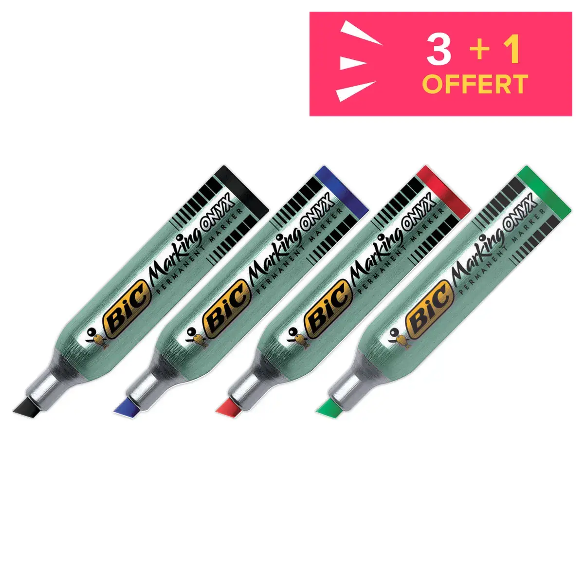 3 mini markers Marking Onix 1481 - Permanent - Schuine punt - Blauw - BIC