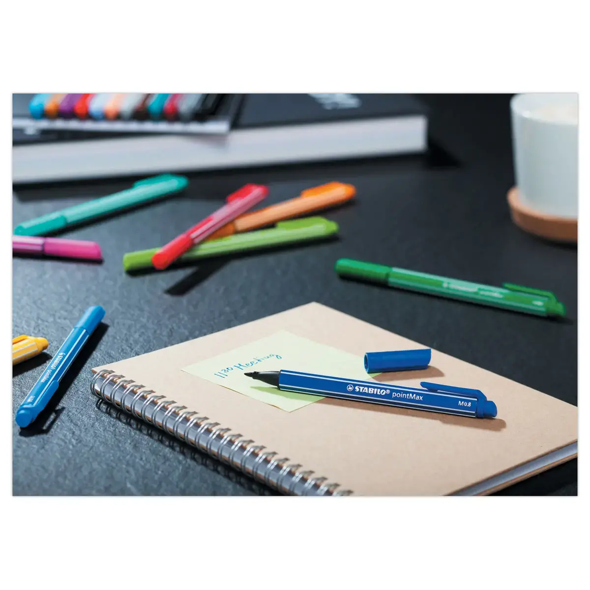 15 Stiften pointMax - Middelgrote punt - Waterinkt - Assortimente kleuren - Stabilo
