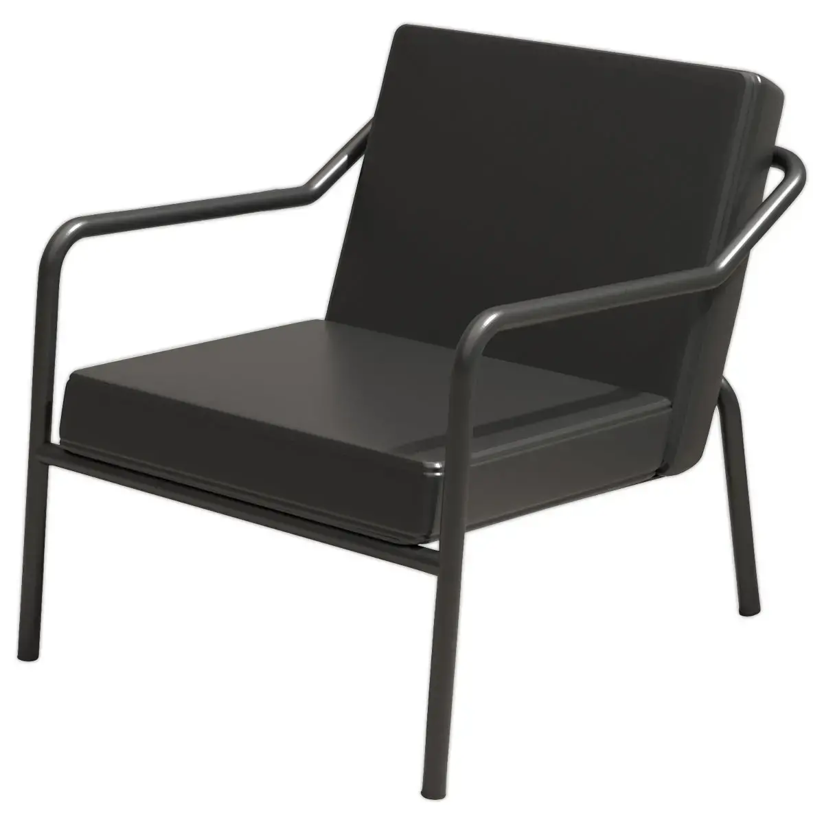 Fauteuil MEDSO zwart kunstleren stoel gemonteerd