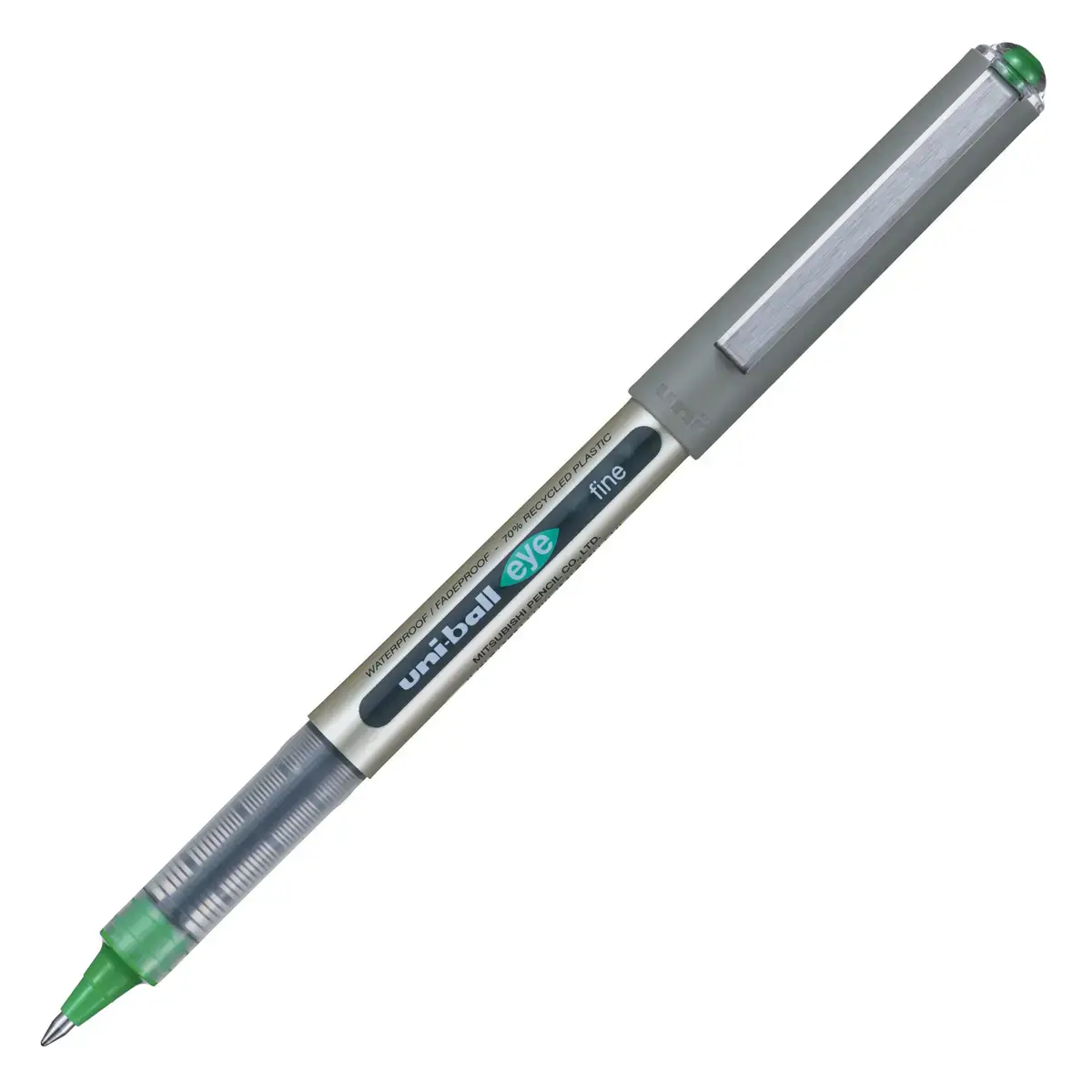 6 Rollerpennen met metalen punt Eye 157 - Medium schrijfdikte - Groen - UNI-BALL 