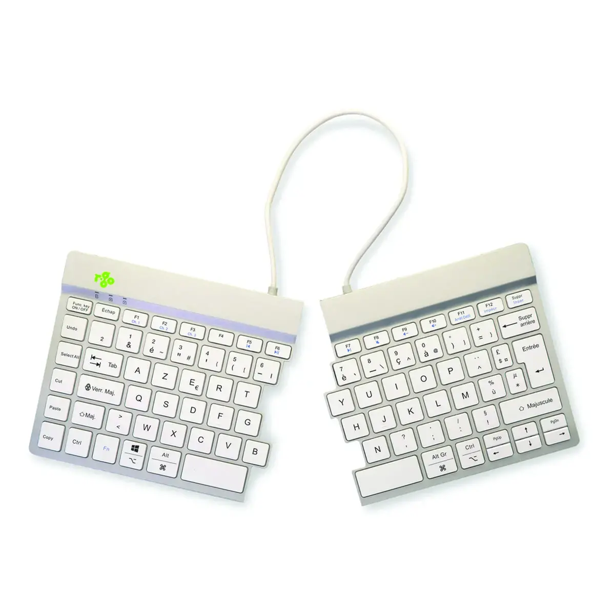 Wit ergonomisch Split Break-toetsenbord