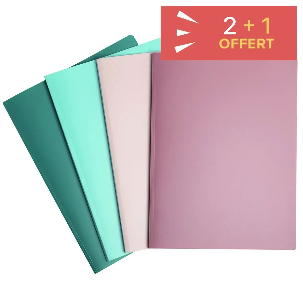 2 documentbeschermers 60 pagina's SKANDI + 1 gratis - Willekeurige kleur
