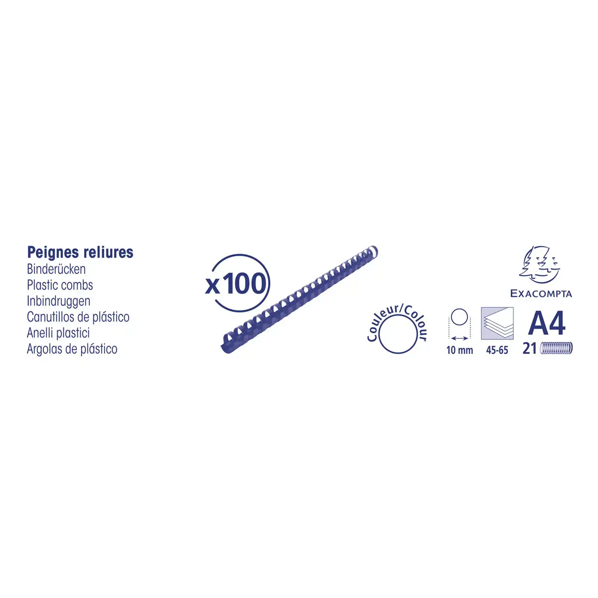 Doos100 plast.inbindruggen 10mm A4 zwart