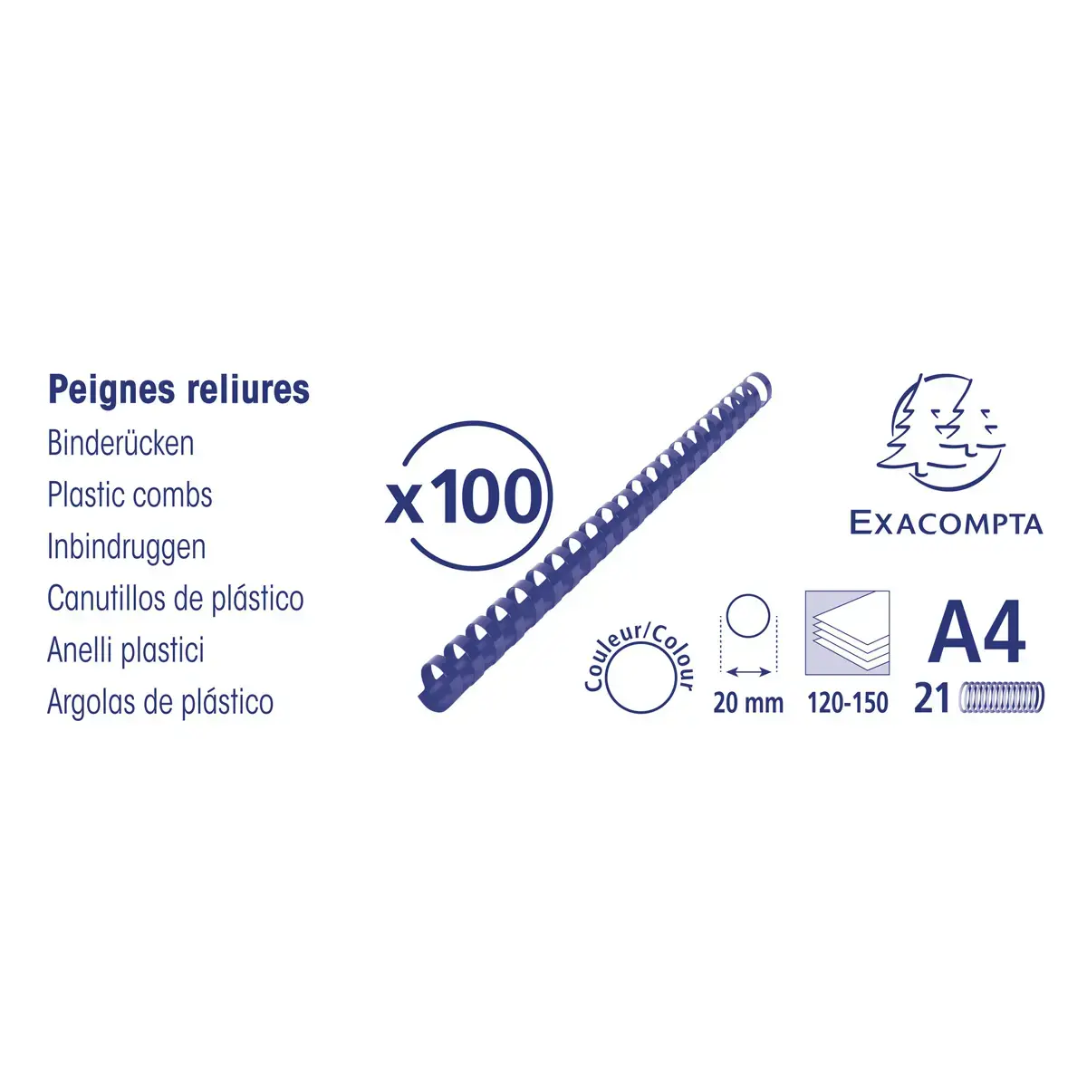 Doos100 plast.inbindruggen 20mm A4 zwart