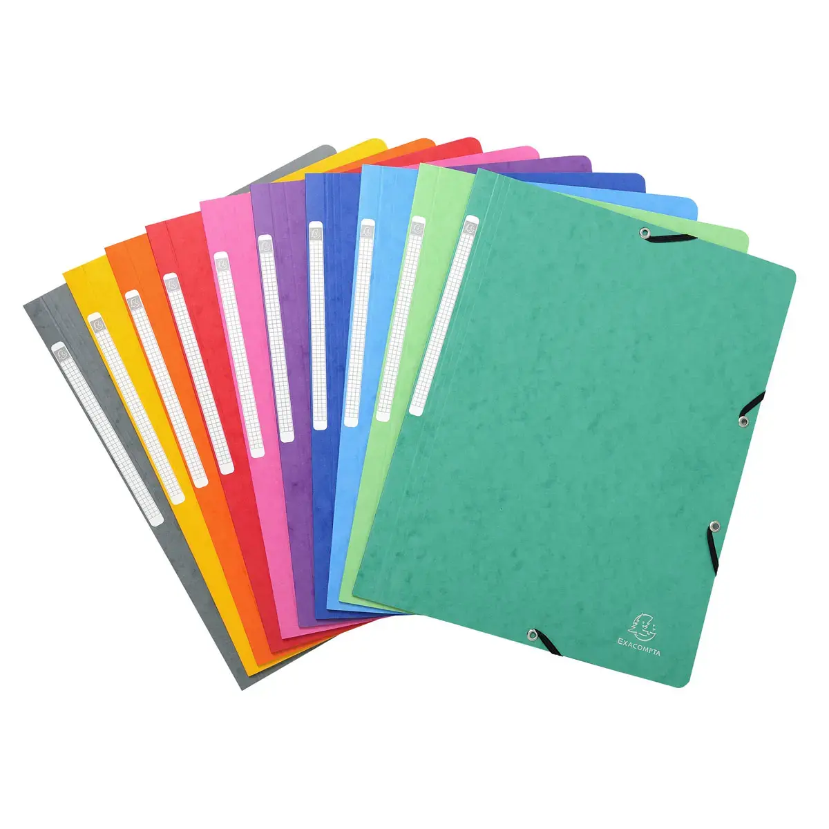 Elastische map zonder flap glanzend karton 400 g/m&sup2; - A4 - Assortiment kleuren - Exacompta 