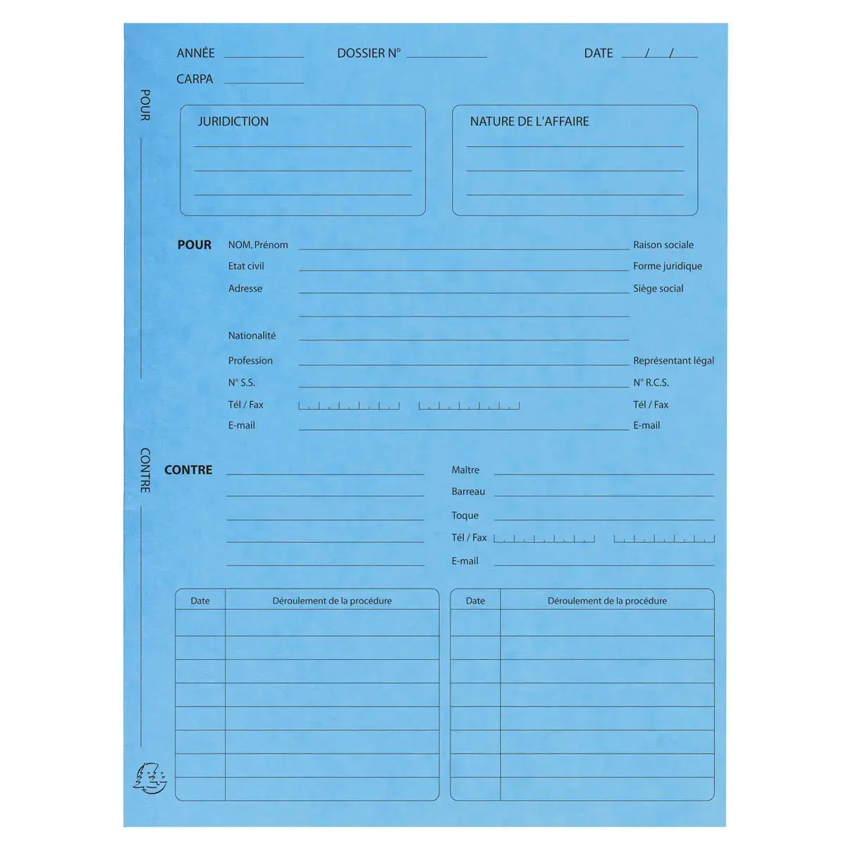 Pak van 25 proceduremappen glanzend karton 25 x 32 cm - Turquoise - Exacompta 