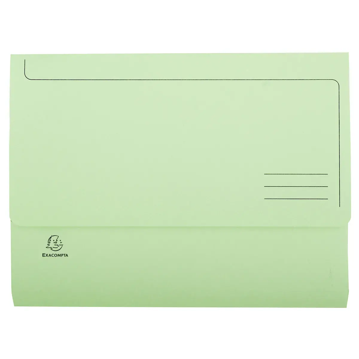 Pak van 50 overhemdmappen met zak SUPER 210 - 24,5 x 32,5 cm - Lichtgroen - Exacompta