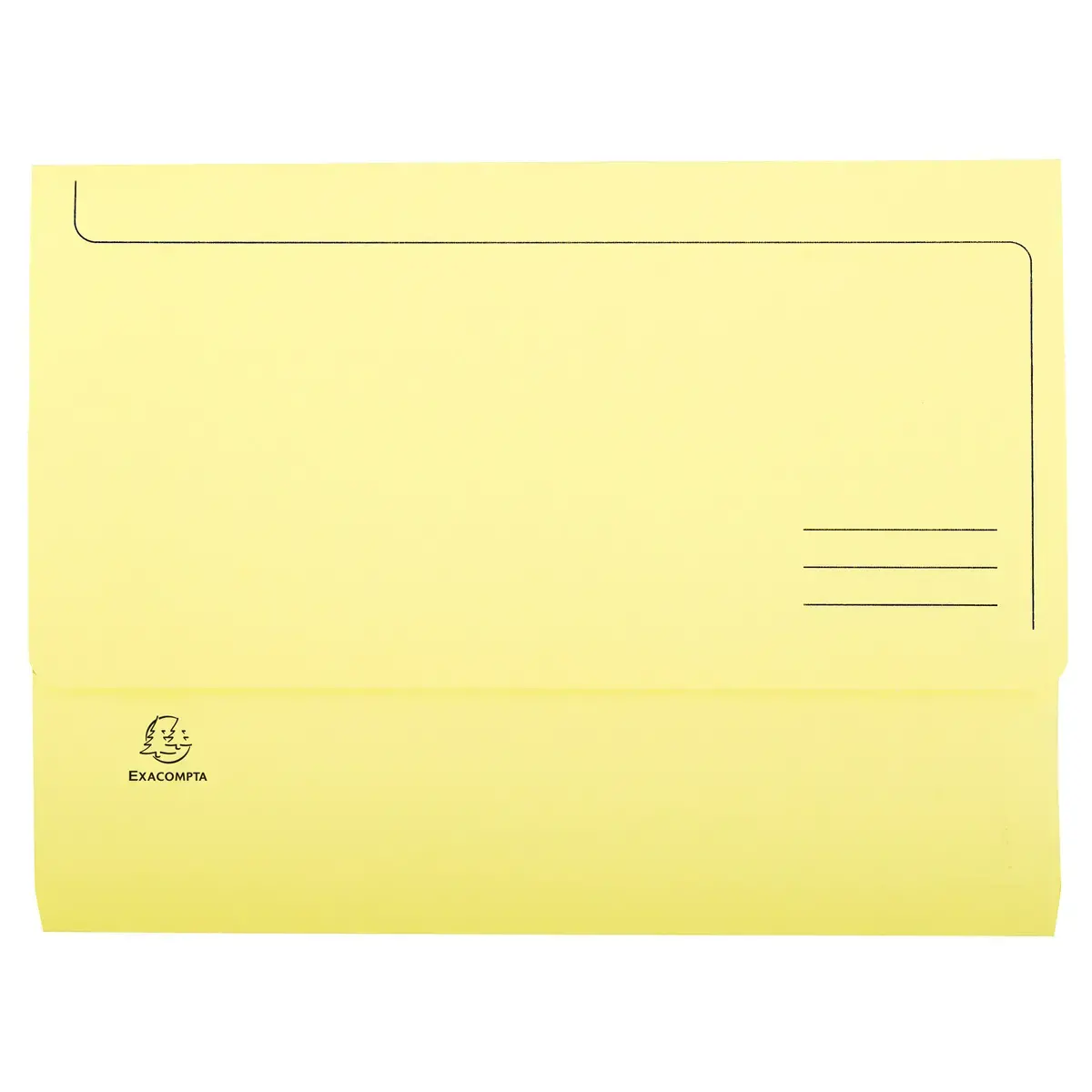 Pak van 50 overhemdmappen met zak SUPER 210 - 24,5 x 32,5 cm - Canariekleur - Exacompta
