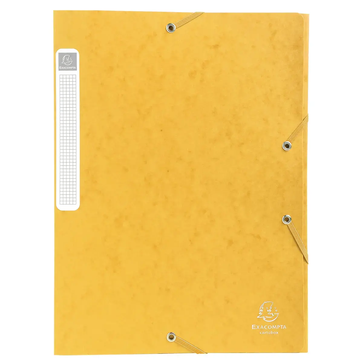 Plat geleverde opbergdoos Cartobox Rug 40 mm Gelamineerd karton - A4 - Geel - Exacompta