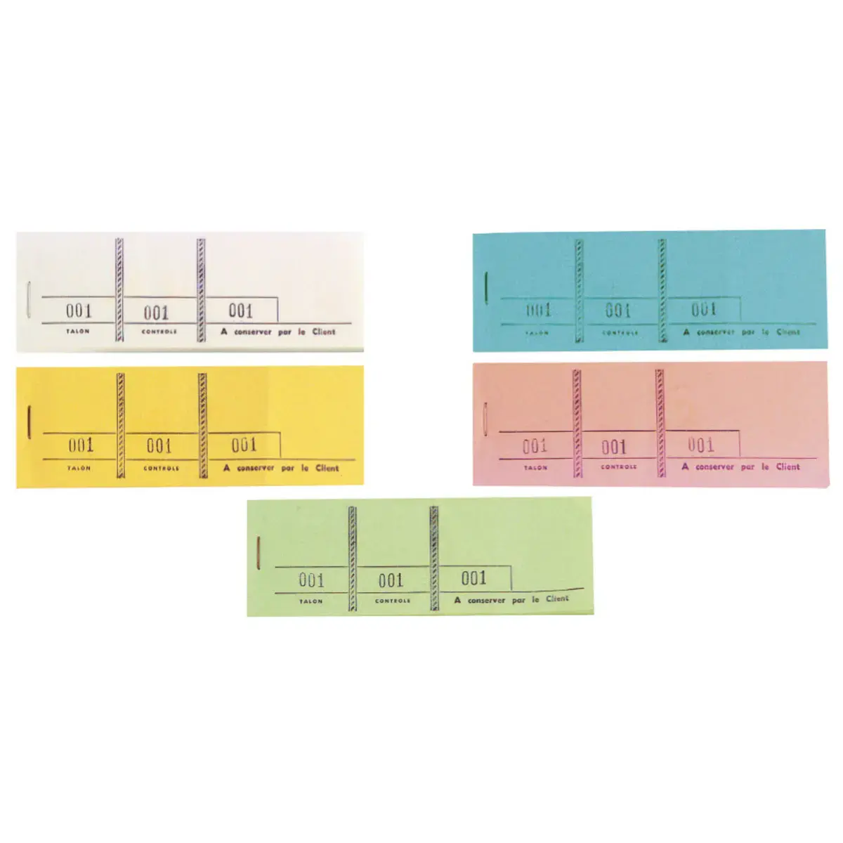 Blok passe-partout 100 genummerde vellen met 3 luiken - Formaat 4,8 x 15 cm - Assortiment kleuren - Exacompta 
