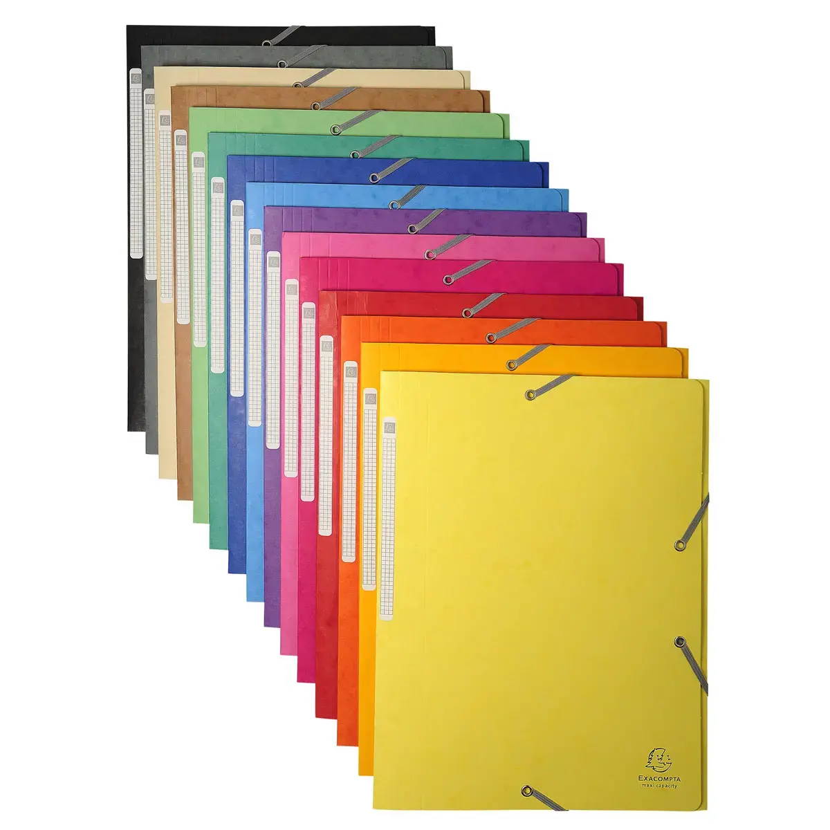 Maxi capaciteit elastische map glanzend karton 425 g/m² - A4 - Assortiment kleuren - Exacompta