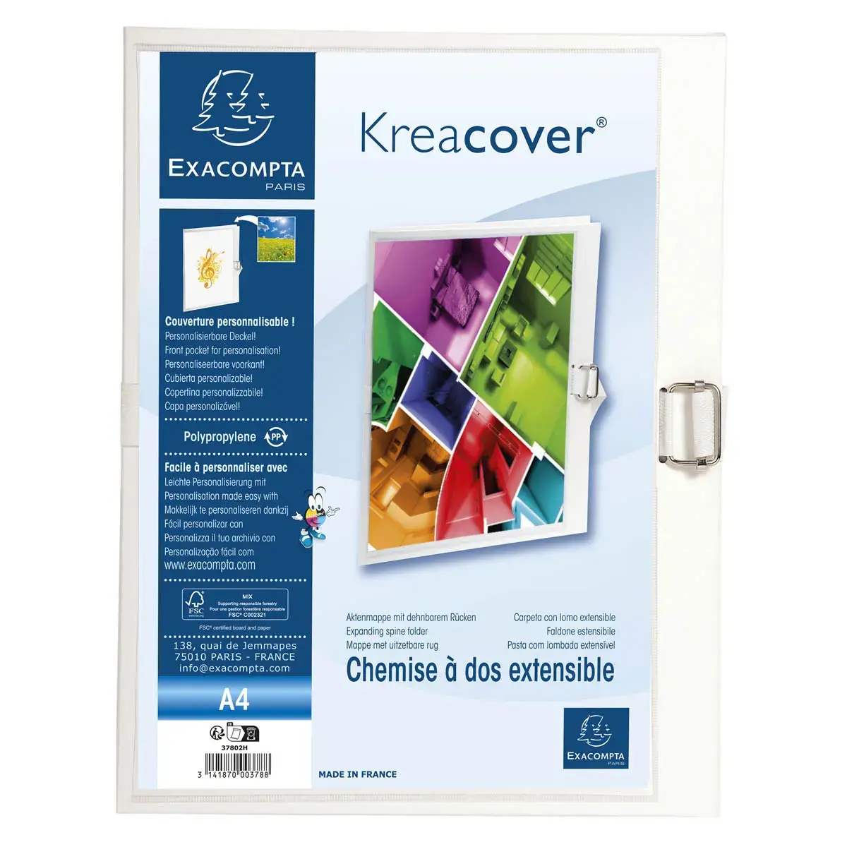 Map uitrekbare rug Kreacover wit 