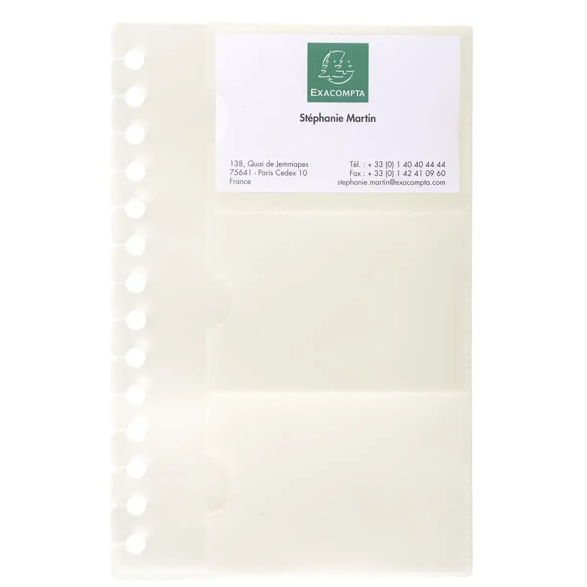 Vervangingsset van 10 uitneembare hoesjes voor Exactive® visitekaarthouder - 19 x 12,5 cm - Kristal - Exacompta