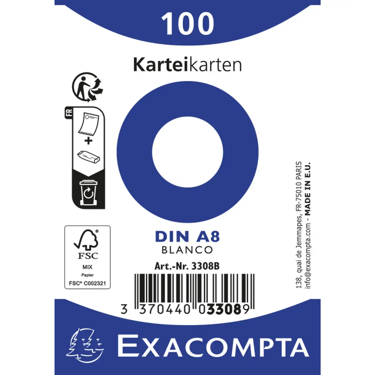 PK100 steekk.uni nt geperf.74x105 wit