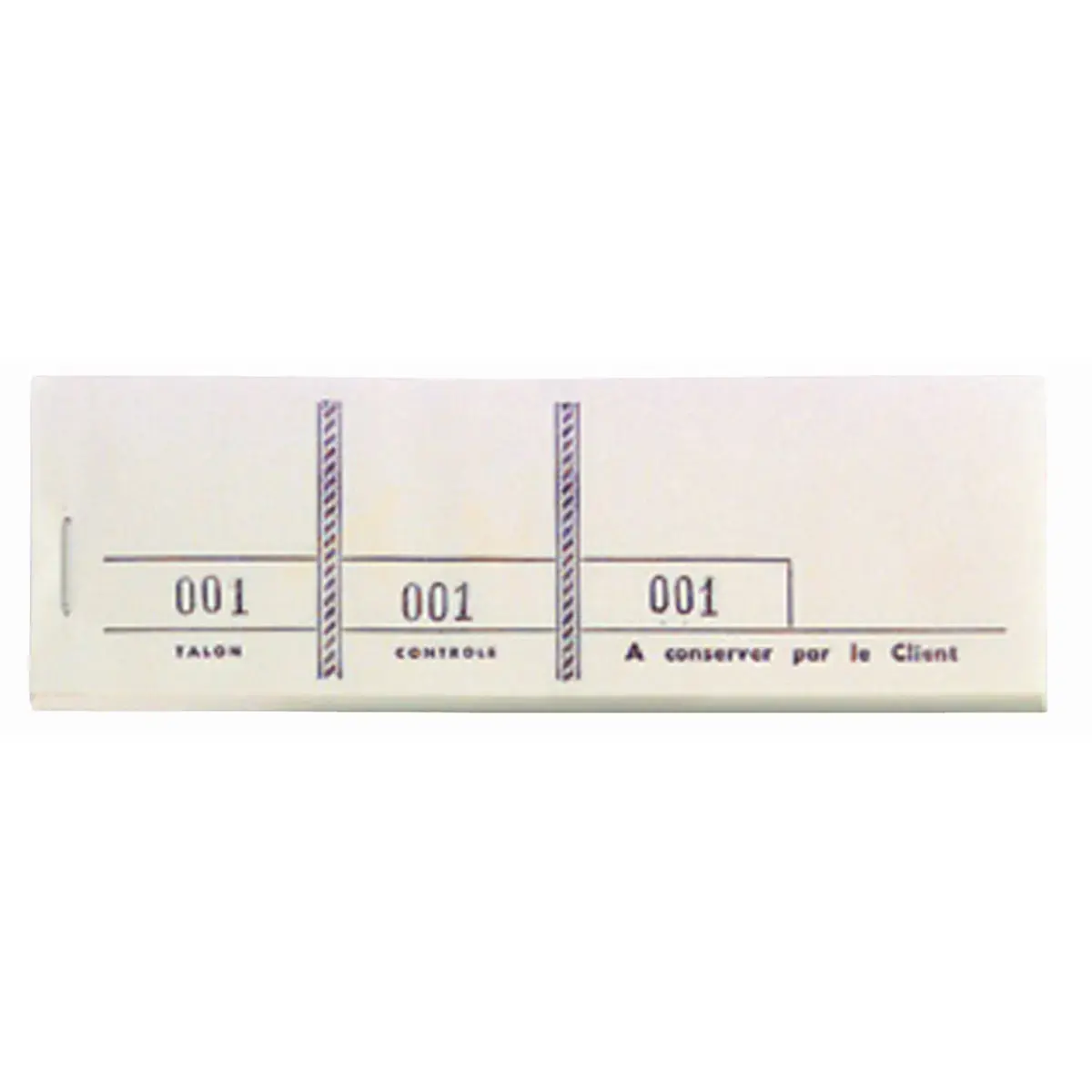 Blok passe-partout 100 genummerde formulieren met 3 luiken - Formaat 4,8 x 15 cm - Wit - Exacompta