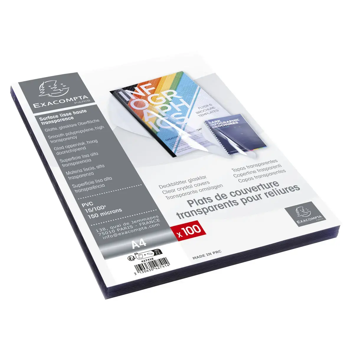 PK 100 inbindkaft PVC 15/100 A4 transp 