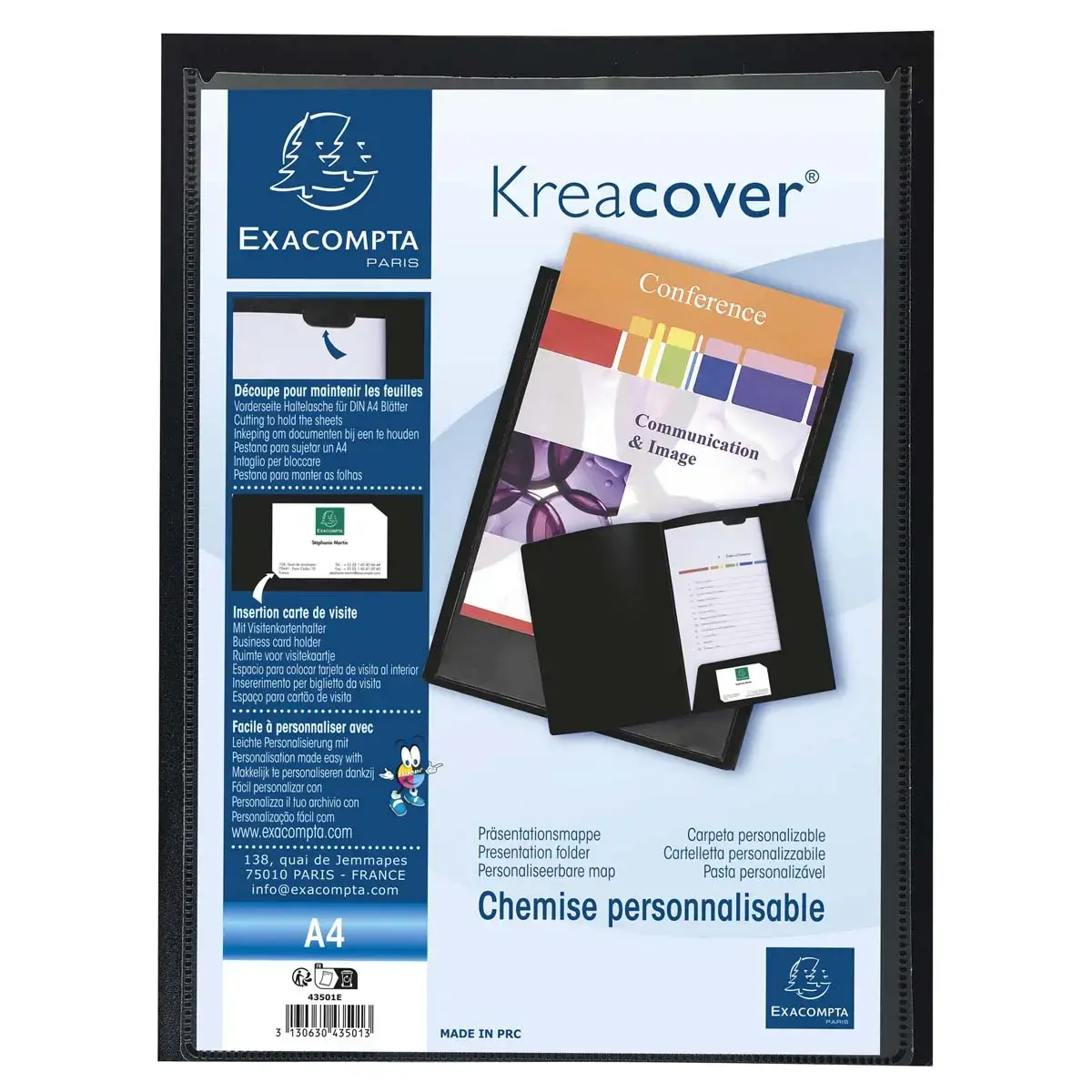 Presentatiem.Kreacover  soepel PP A4 zw 