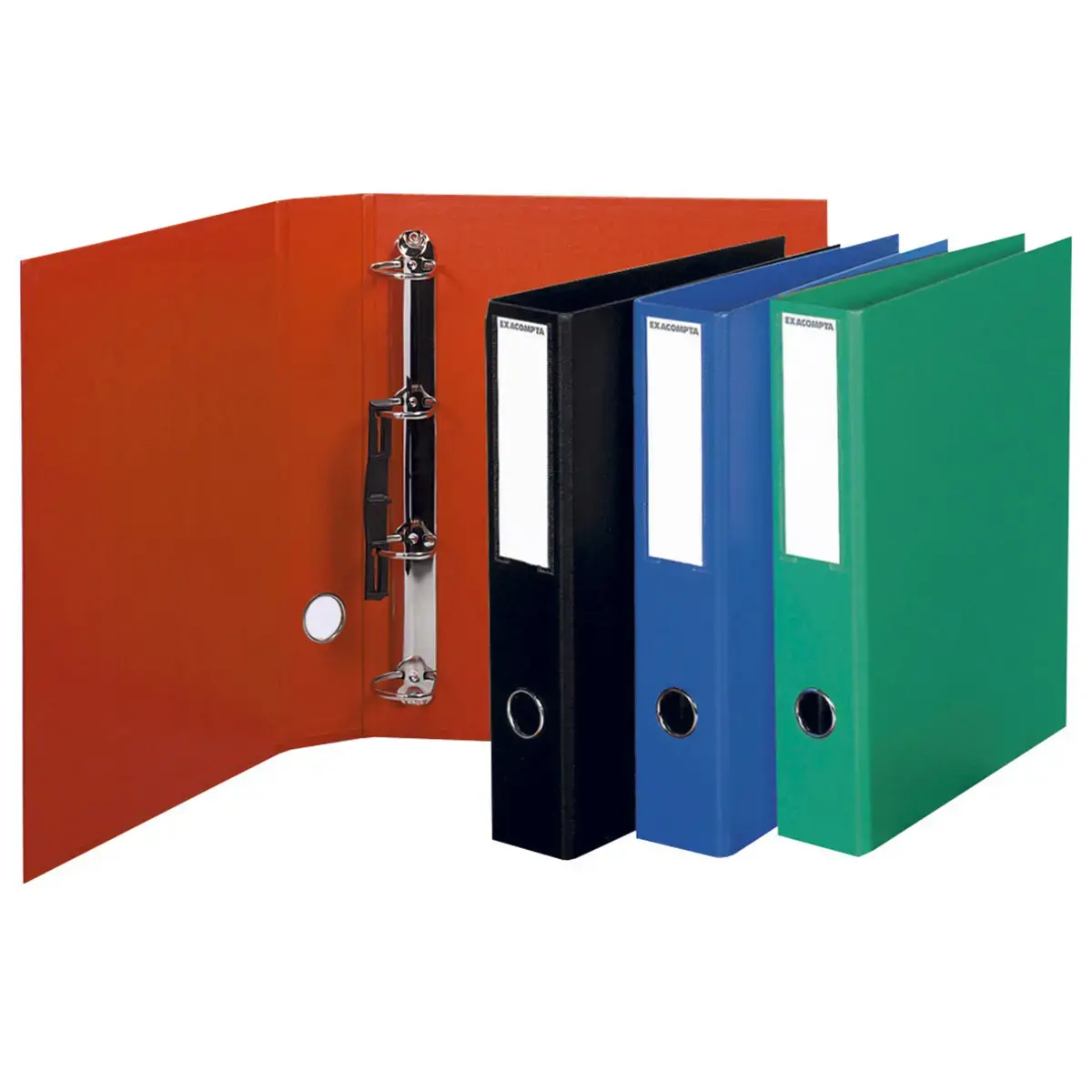 PVC omslagen ringmap met 4 D-ringen van 50 mm aan de binnenkant van de achterflap - maximaal A4 - assorti kleuren - Exacompta