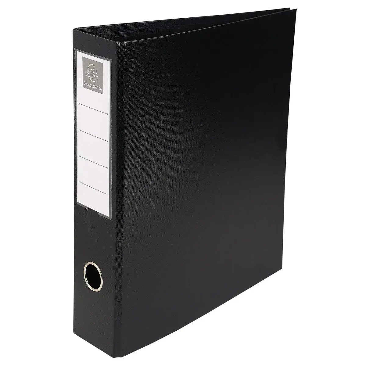 PVC omslagenmap met 4 D-ringen van 50 mm op de binnenkant van de achterflap - maximaal A4 - Zwart - Exacompta
