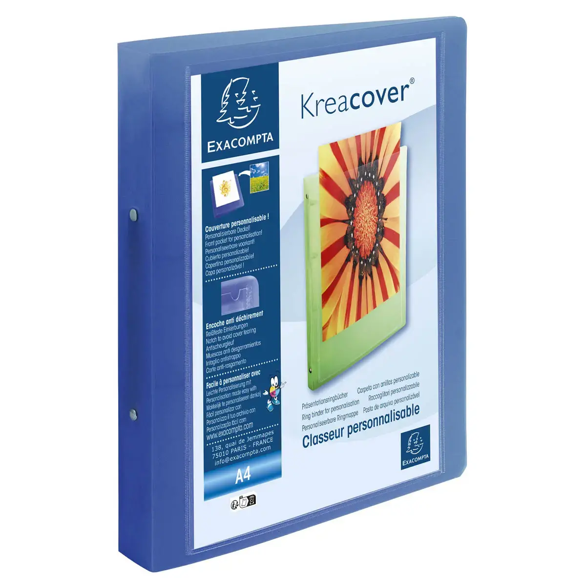 Ringmap PP Kreacover  A4+ 2R 30mm ass 