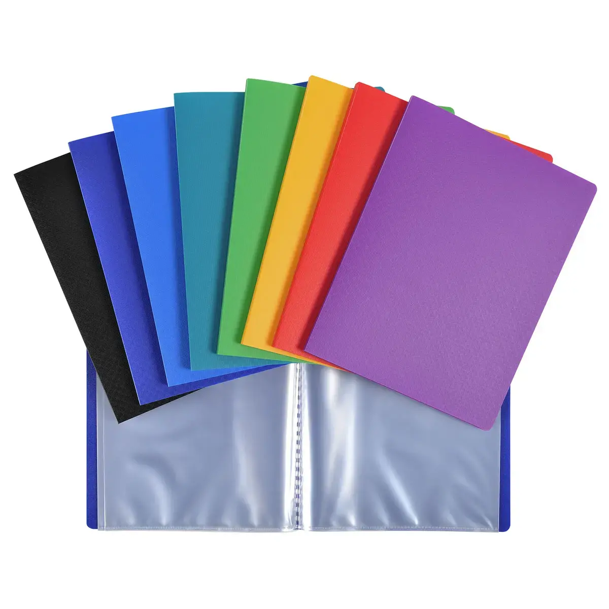 Semi-rigide polypropyleen documentbeschermers OPAK 40 pagina's - A5 of schoolformaat - Assortimente kleuren - Exacompta
