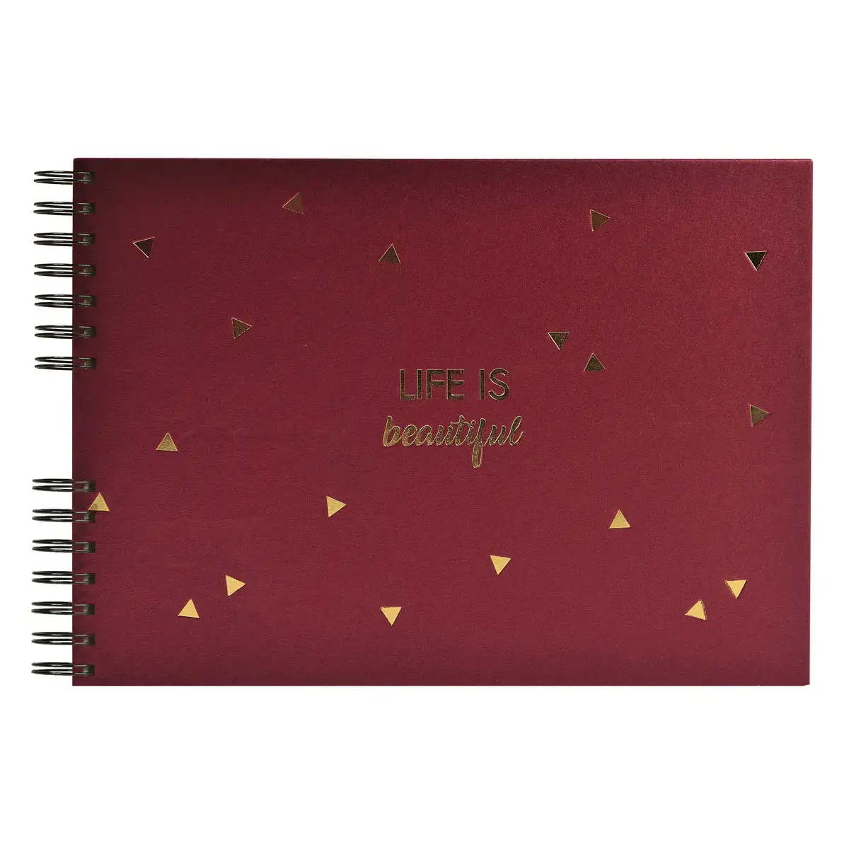 Spiraal fotoboek 50 zwarte pagina's - Formaat 32 x 22 cm - LIFE rood - Rood - Exacompta