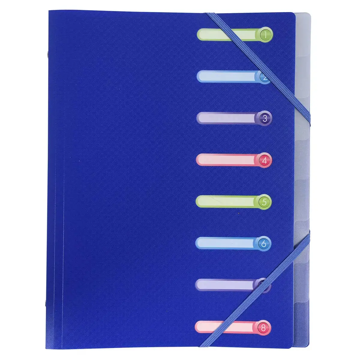 Polypropyleen sorteerder met 3 kleppen en 8 vakken OPAK - Assortiment kleuren - Exacompta