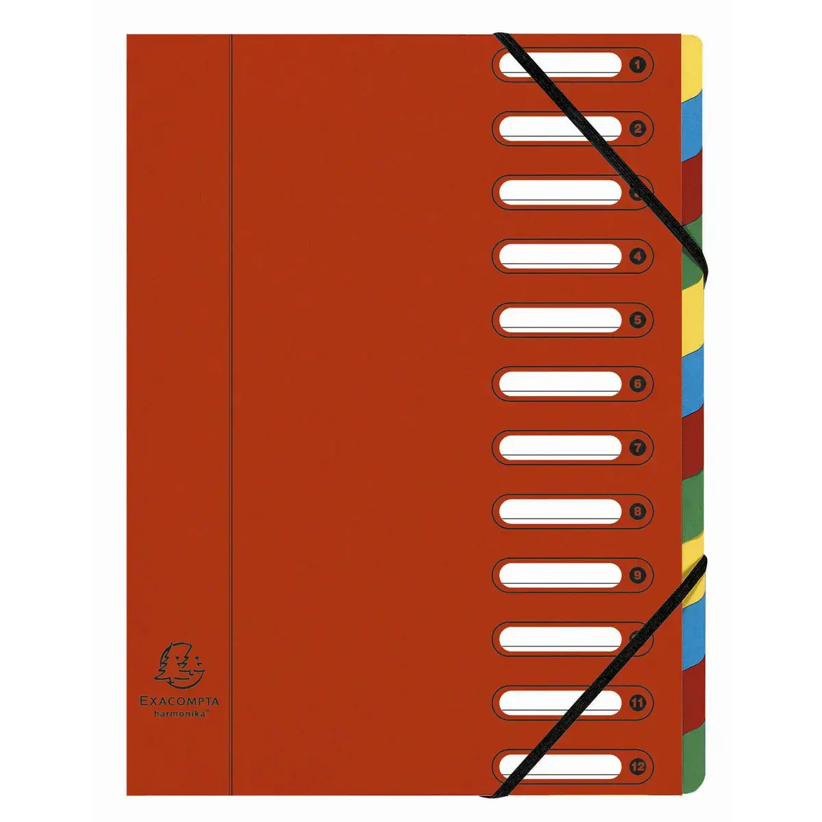 Sorteermap Harmonika vensters 12vak rood