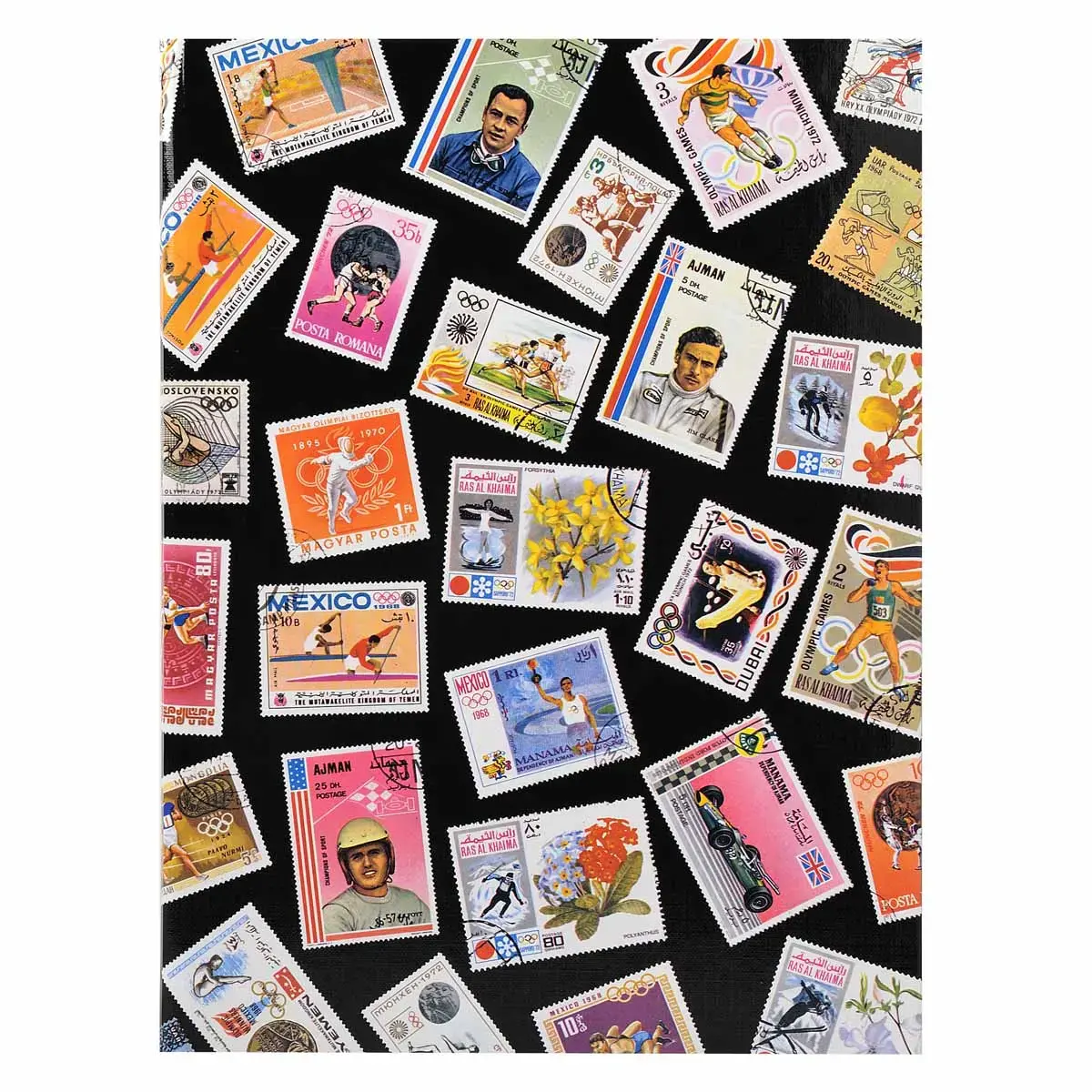 Album met sportpostzegels 16 zwarte pagina's - 22,5 x 30,5 cm - Visueel - Exacompta