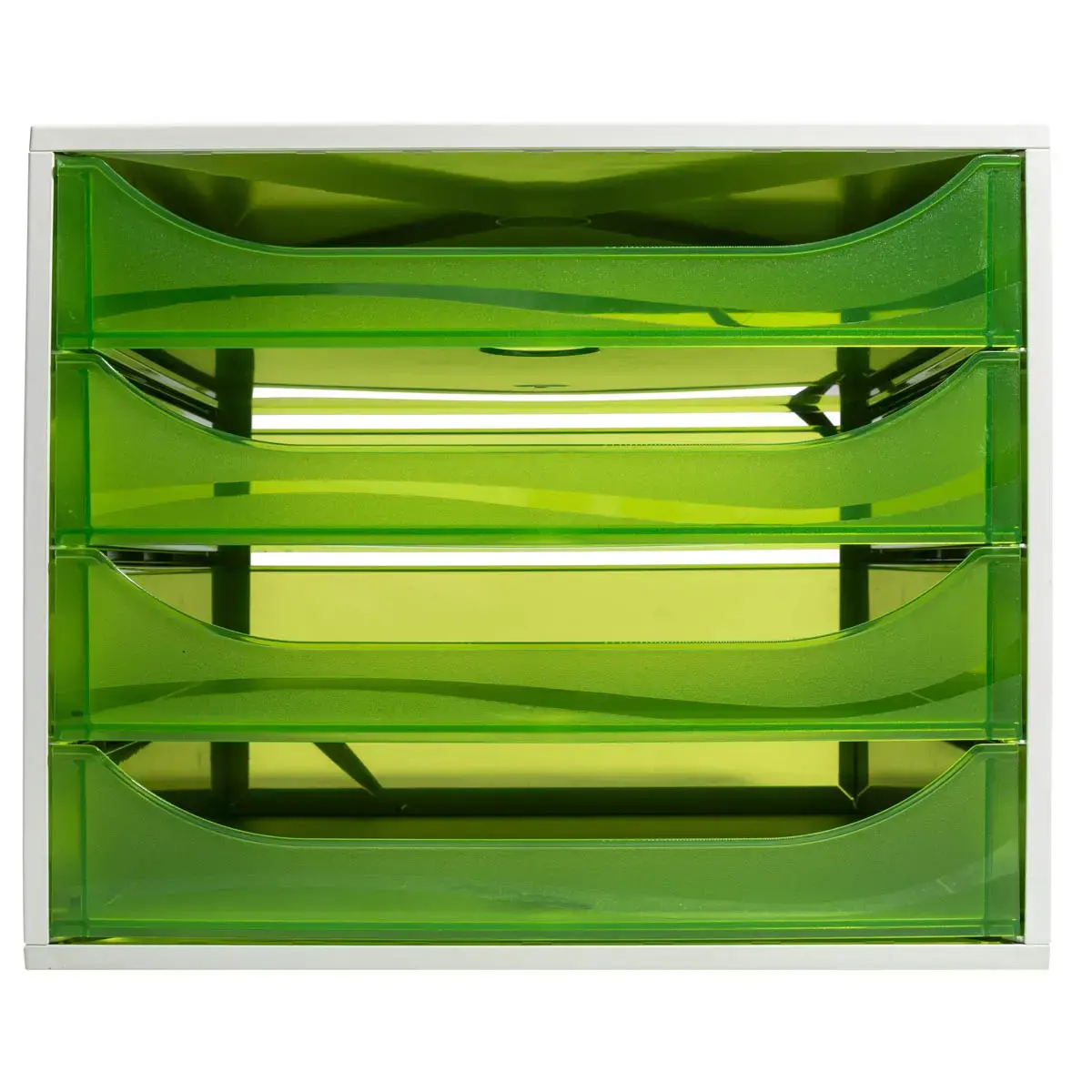 ECOBOX 4 laden - Grijs/appelgroen transparant - Exacompta