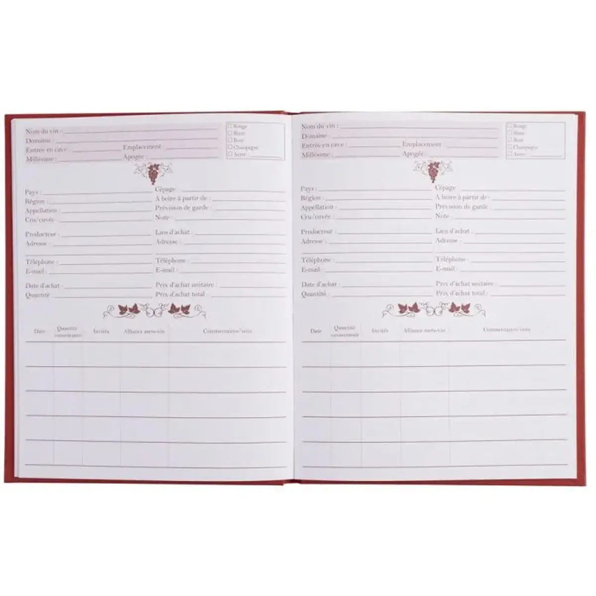Keldersboek - 22 x 17 cm - 96 pagina's - Rood - Exacompta