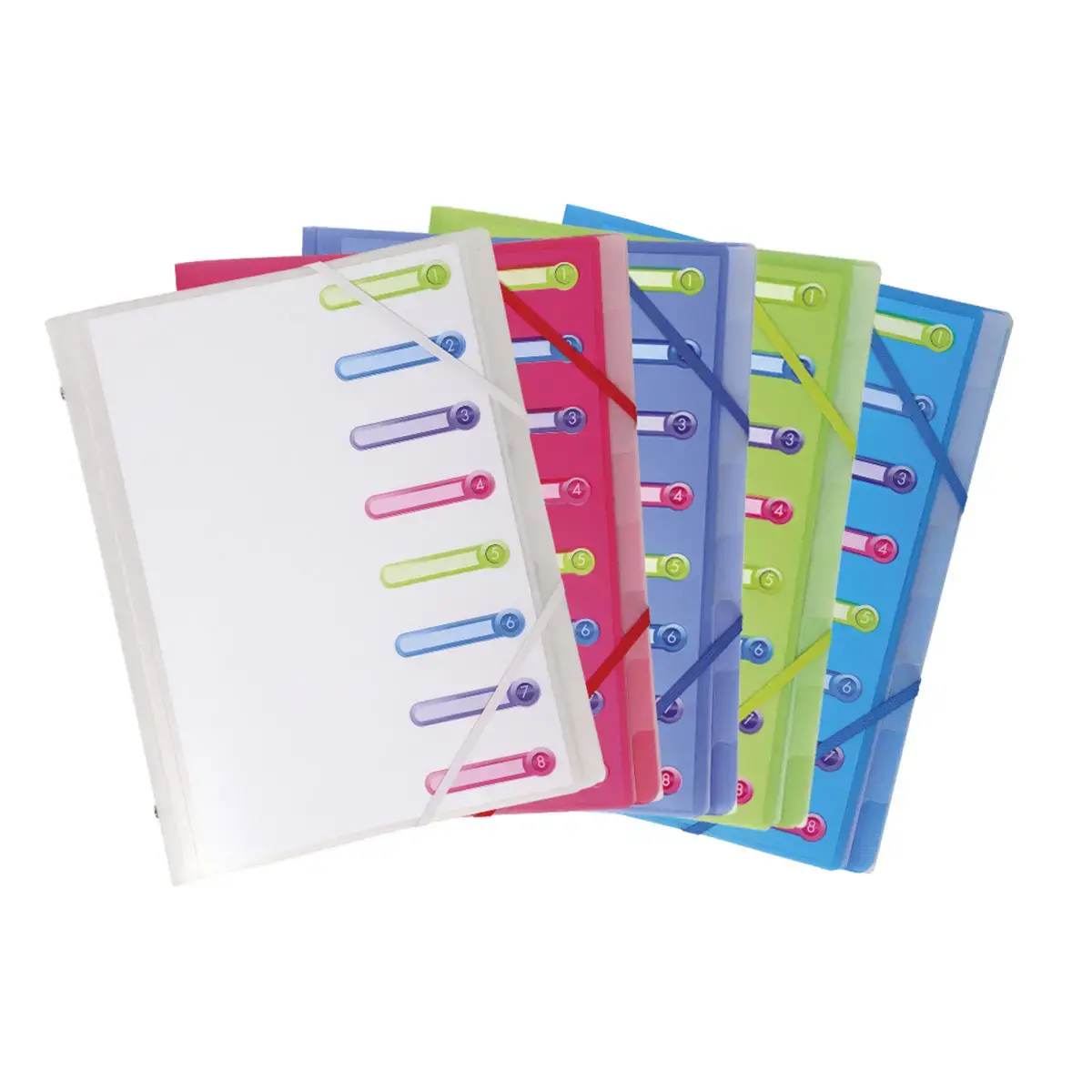 3-voudige folder met 8 compartimenten PP Chromaline