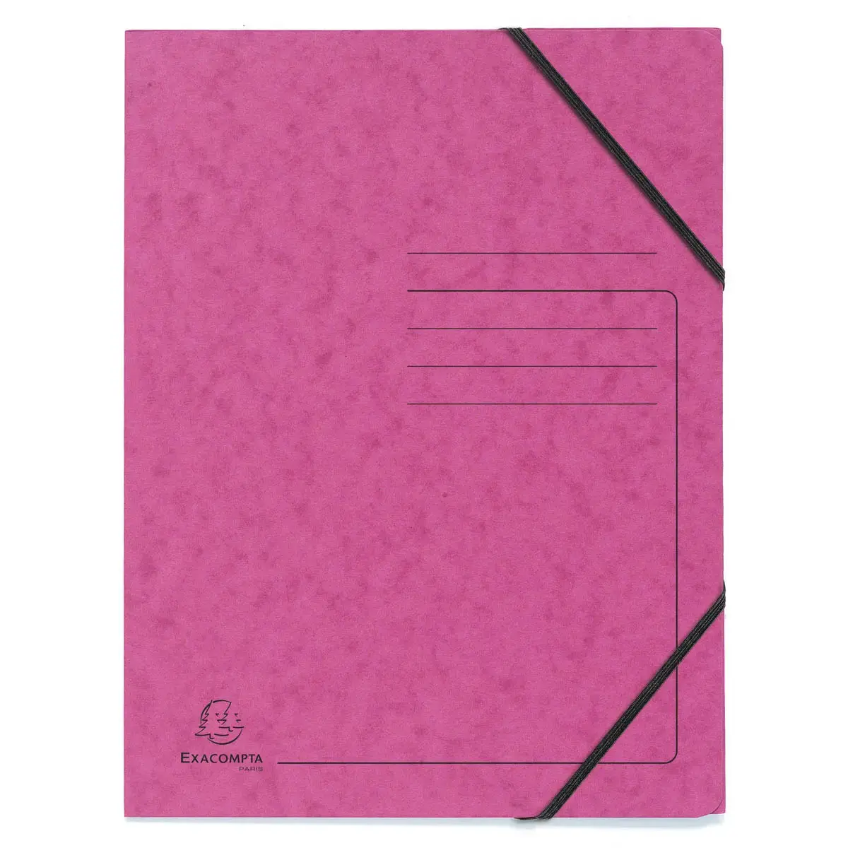 Elastisch overhemd zonder klep A4 van glanzend karton 355 g/m&sup2; - Roze - Exacompta 