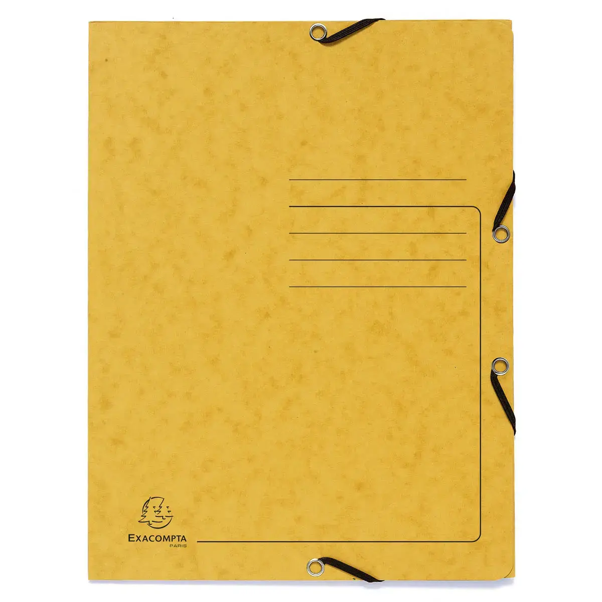 Elastische map met 3 kleppen A4 in glanzend karton 355 g/m&sup2; - Geel - Exacompta 