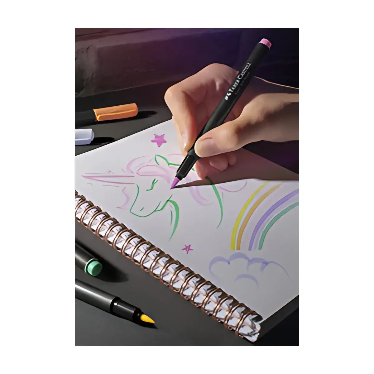 FABER-CASTELL Black Edition stift pastel, etui van 6 