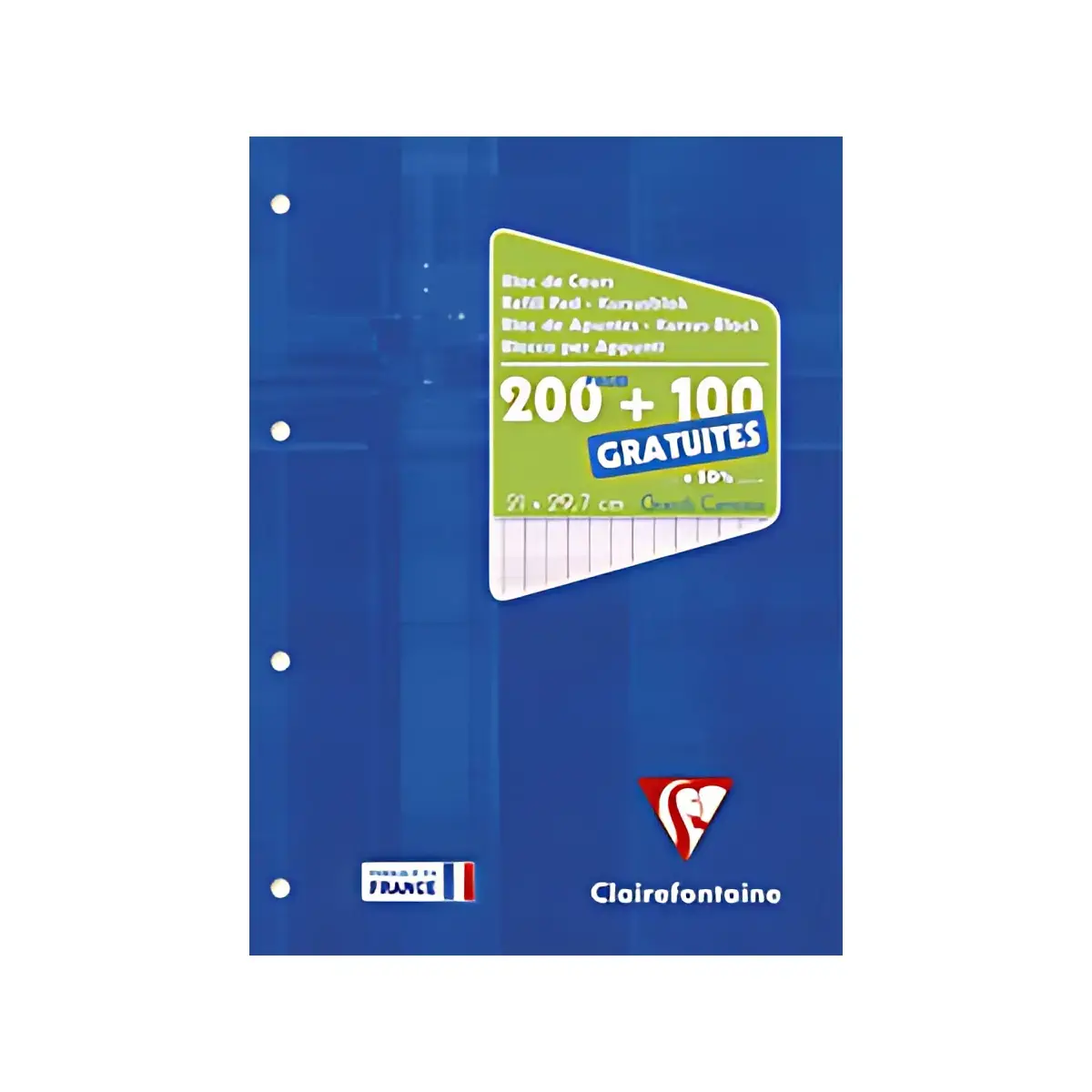 Clairefontaine Schriftblok, geperforeerd, A4, Sey&egrave;s-lijn 