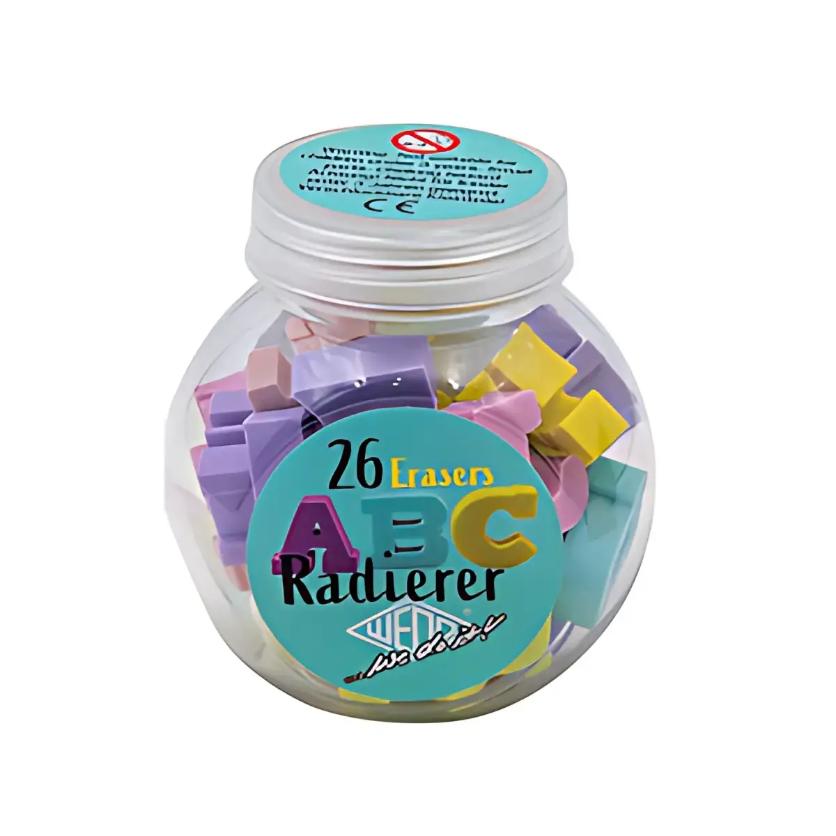 WEDO Gummen en plastic ABC, 26 stuks in een doos